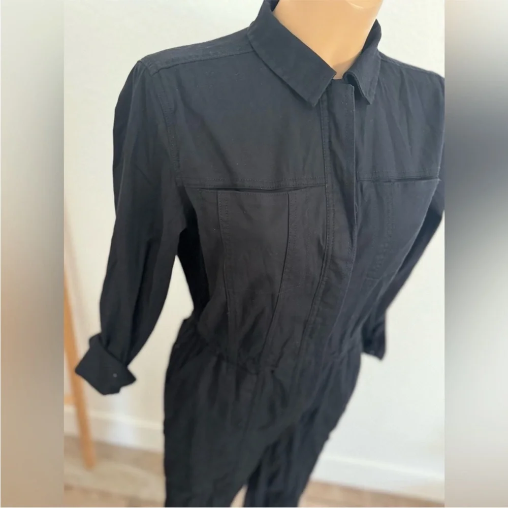 Universal Thread Women's Black Long Sleeve Button-Front Coveralls Jumpsuit 10 - Picture 4 of 6